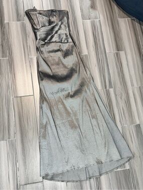 Jessica McClintock Silver Strapless High-Low Evening Skirt